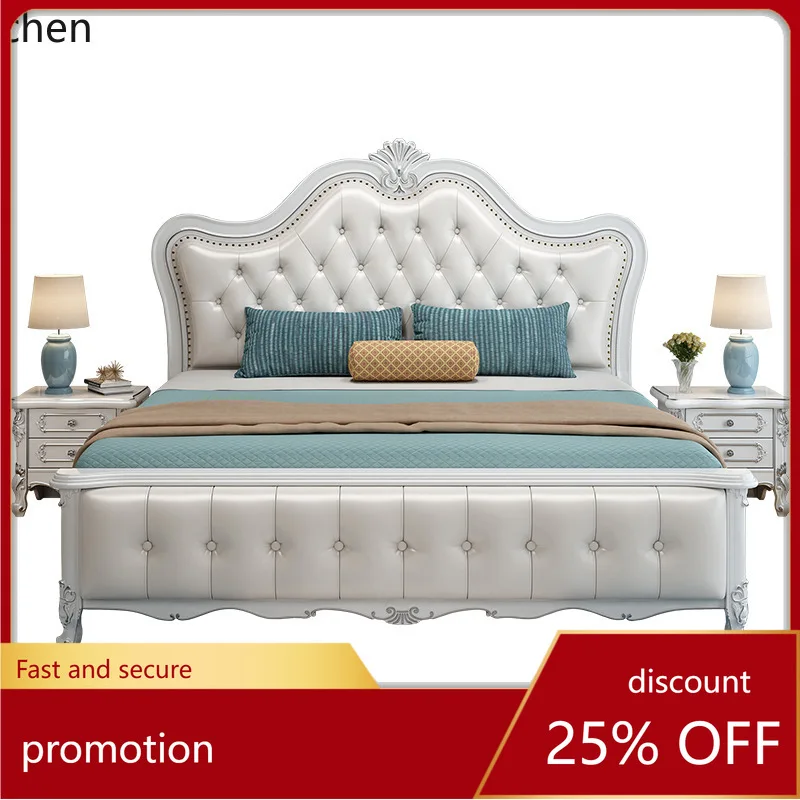 

ZML Set Combination Whole House Master Bedroom Wedding Room Marriage Solid Wood Bed and Wardrobe Combination Set