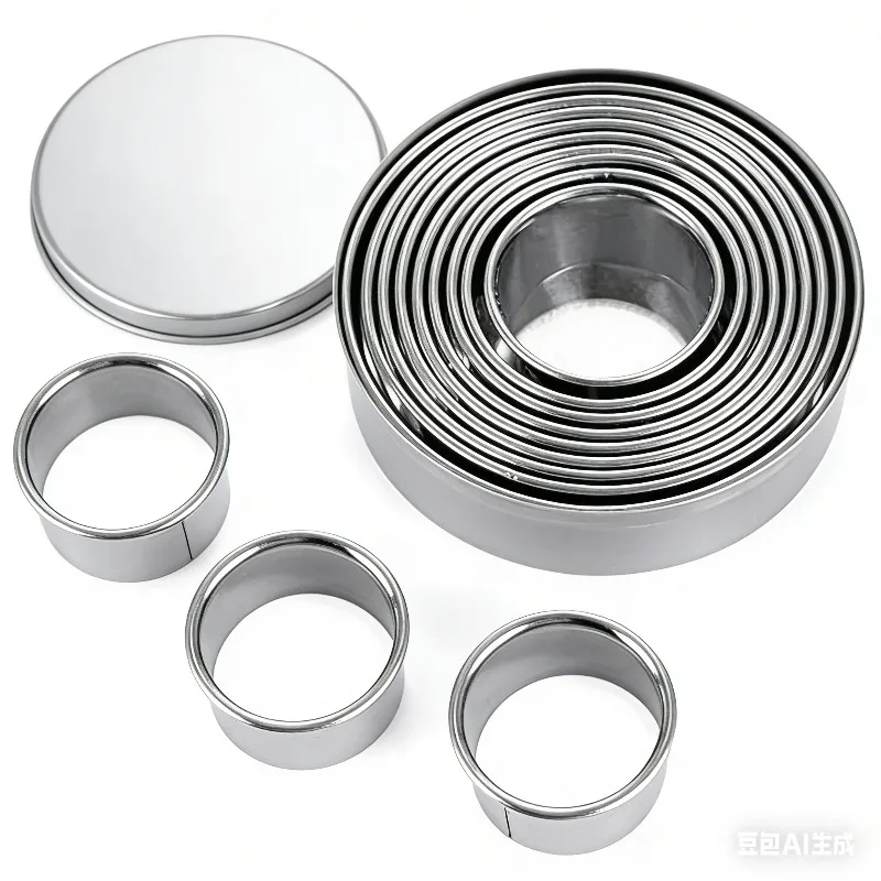 

12 Pieces Round Cookie Biscuit Cutter Set,Graduated Circle Pastry Cutters,Stainless Steel Cookie And Donut Cutter Ring Molds