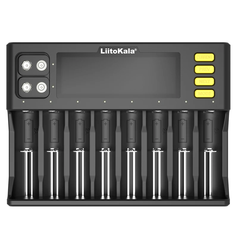 LiitoKala Lii-S8 Lii-S12 LCD Battery Charger for Li-ion LiFePO4 Ni-MH Ni-Cd 9V 21700 20700 26650 18350 18650 RCR123 18700