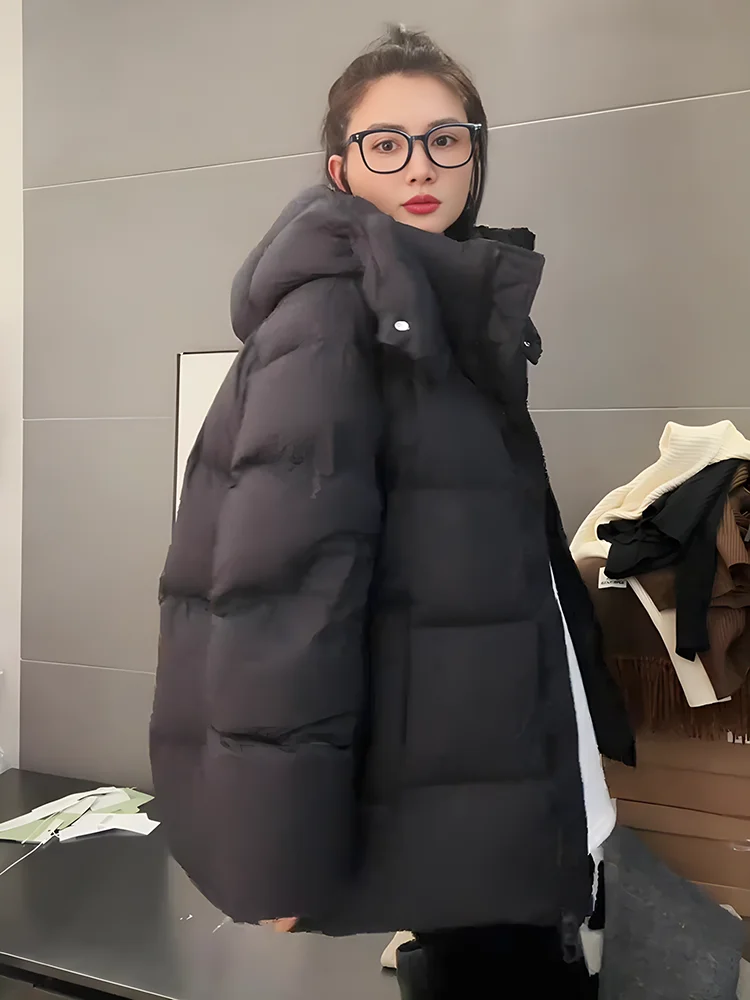 Winter Thiened Warm Bla Rits Capuchon Wit Du Down Jaet Dames Faionable Nieuwe Collectie Bovenkleding Pendelen Sle