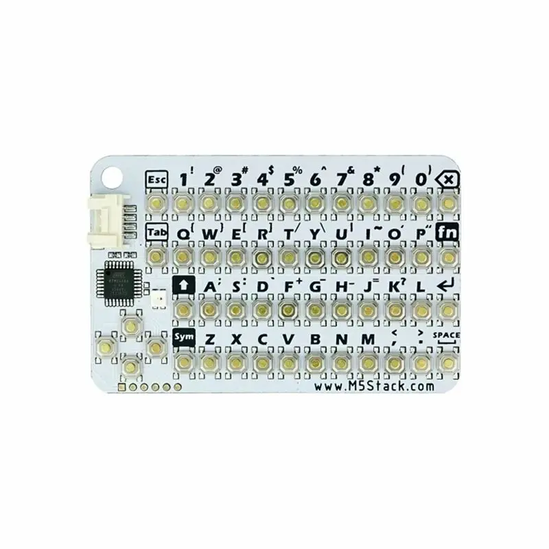 A73T CardKB V1.1 Mini 50-Key QWERTY Keyboard Unit with ATMega8A MCU, I2C, RGB LED, Programmable for UIFlow (MEGA8A)