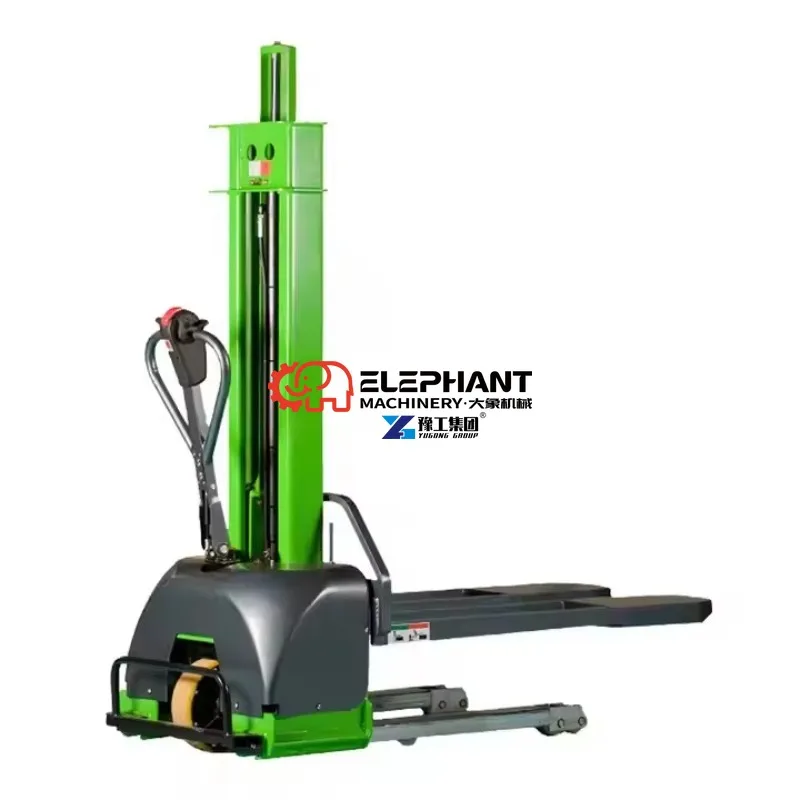 YG Self Loading Lifting Portable Forklift Semi Self Stacker Electric Stacker Pallet Fork Truck