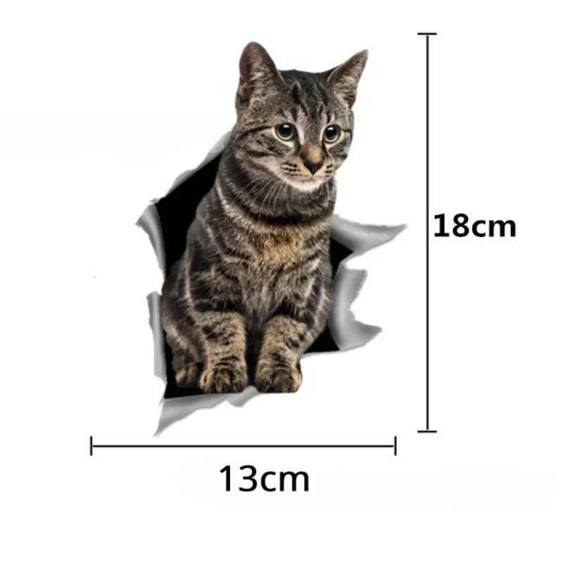 3D Simulation of Cute Cats Peeking Peering Creative Funny Vinyl Decal Sticker Waterproof Car Decoration Accessories 18cm*13cm