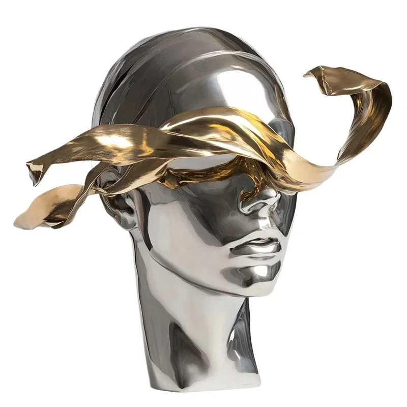 

Household Products Silver Electroplating Elegant Head Sculpture Ornament Creative Hotel Lobby Office Decoration