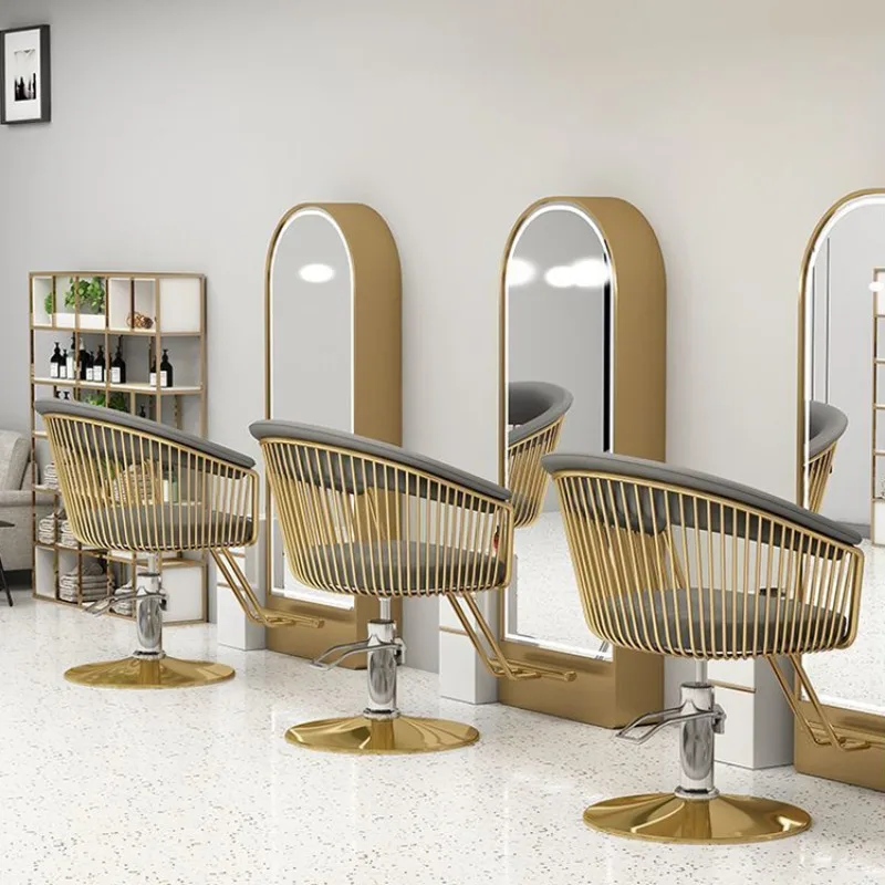 New barber chair, stainless steel hair chair, hair salon special swivel chair, high-end ironing and dyeing lifting chair