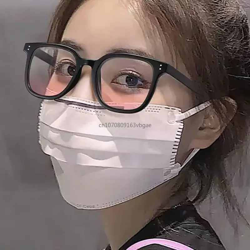 Hot Pink Blush Glasses Spectacles Transparent Black Frame girlm's Photochromic Lens Woman Celebrity Sunglasses