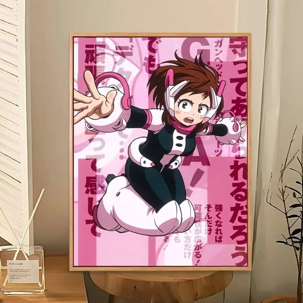 Ochaco Uraraka Japanese Anime  Poster Perfect Space Sticker Self Adhesive for Office Home Theater Wall Art Decor Fancy Gift