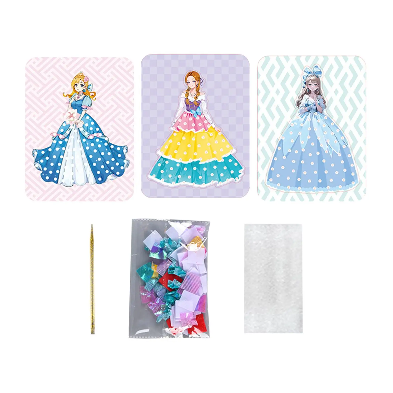 Diy pintura adesivo artesanato brinquedos pré-escolar aprendizagem brinquedo princesa vestir-se