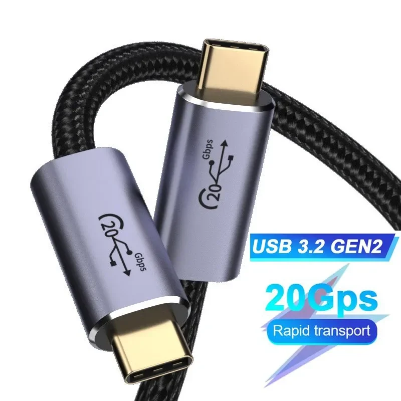 USB Type-C to C 10Gbps 20Gbps Data Cable Support 4K Display QC4.0 3.0 PD100W Fast Charging Cord for Thunderbolt3 Laptop Phone