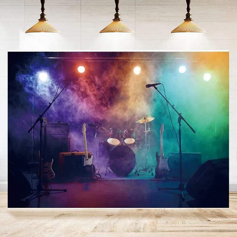 

Photography Background Concert Stage Backdrop Music Party Musical Studio Carnival Band Live Shows Birthday Party Poster Banner