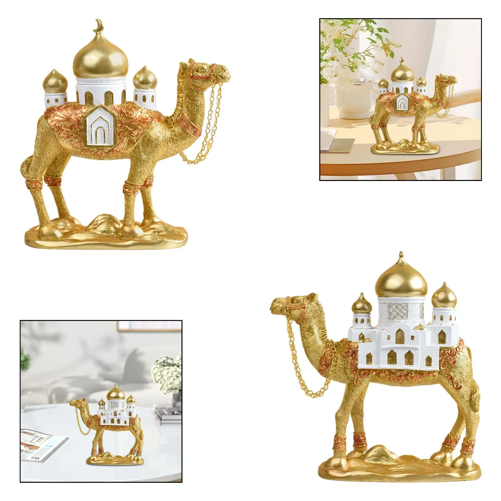 

Camel Statue Home Decoration Figurine Animal Sculpture for Bookshelf Office Middle Eastern classical style light luxury art