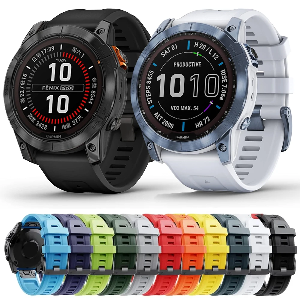 Watchband 22mm 26mm For Garmin Fenix 7X 7 Pro 6 6X Sapphire 5 5X plus 3 Silicone Sport Band Official Original 1:1 Quickfit Strap