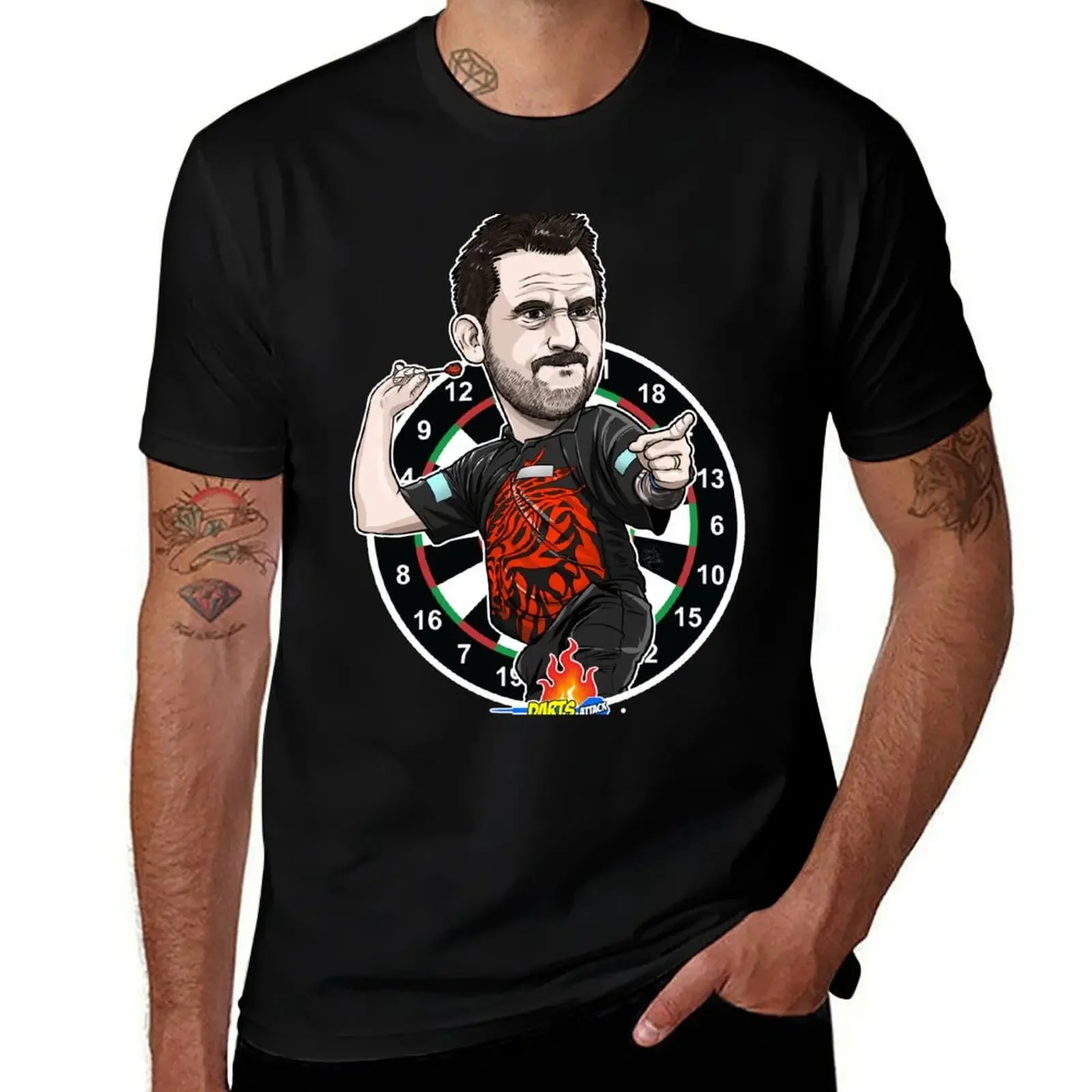 Caricatura di Jonny Clayton by Darts Attack T-Shirt kawaii clothes basketball graphic tees t shirts men