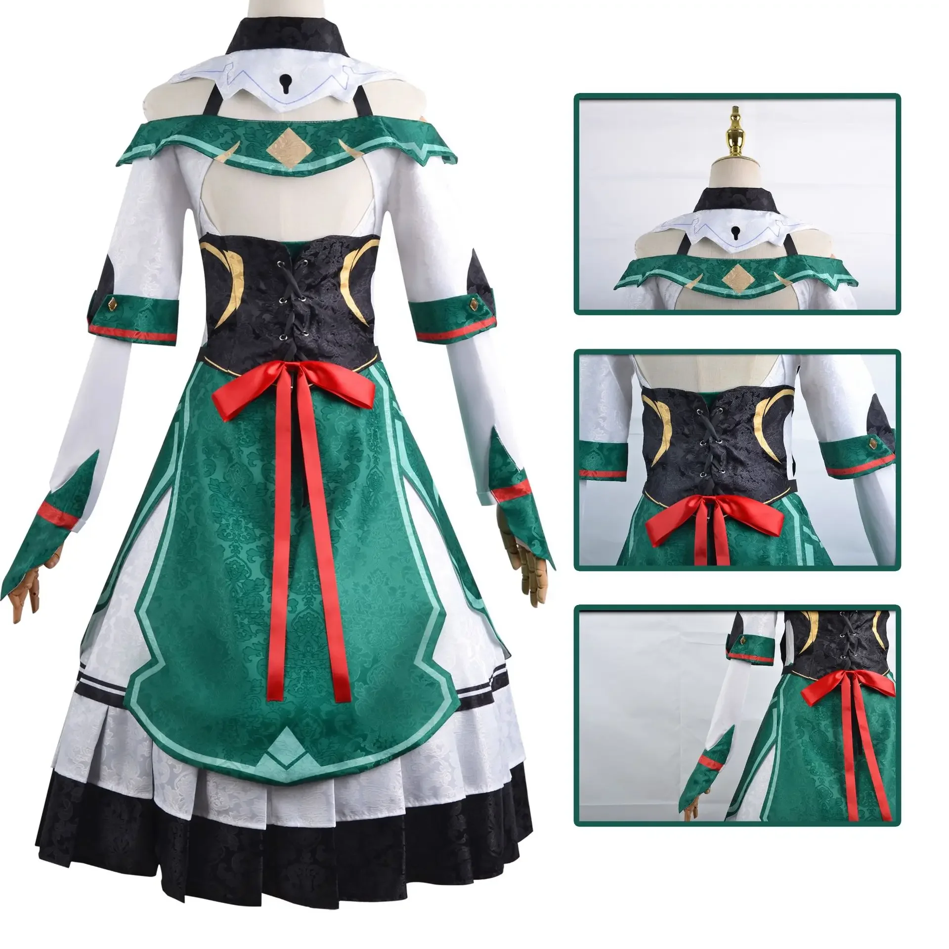 Genshin Impact Pakanian Anime Game Kathryne Kostum Cosplay Meid Jurk Kerst Halloween Feest Kostuum Anime Set