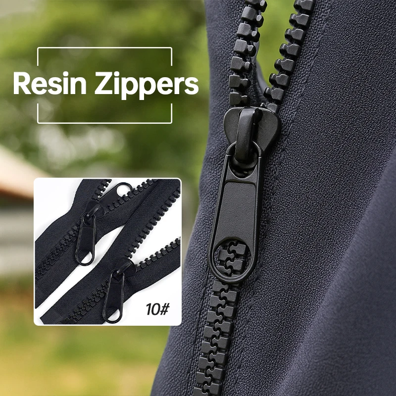 

1-5M 10# 100-500cm Open-End Resin Zipper At The Meter Tent Down Closure Zippers Double Slider Zip Repair Kits Sewing Accessories