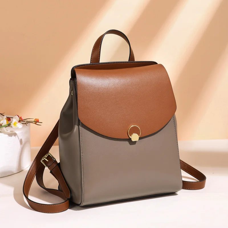 

GPR Genuine Cowhide Leather Women Backpacks Free Shipping Fashion Travel Bag Preppy Style Girl's School Bags Female Backpack