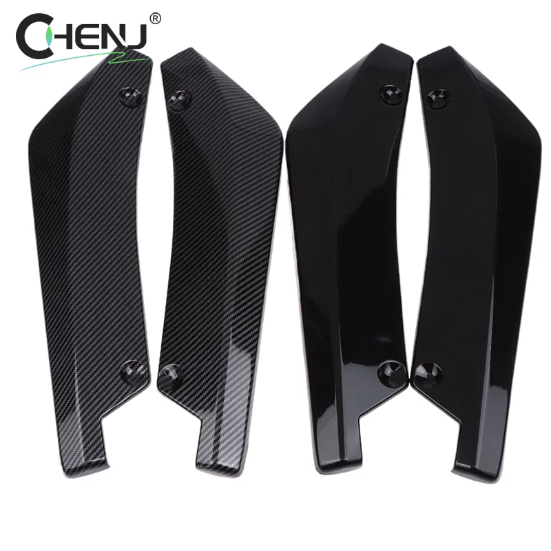 1 Pair Carbon Fiber Winglets Side Skirt Extension Car Front Rear Bumper Strip Lip Spoiler Diffuser Splitter Scratch Protector