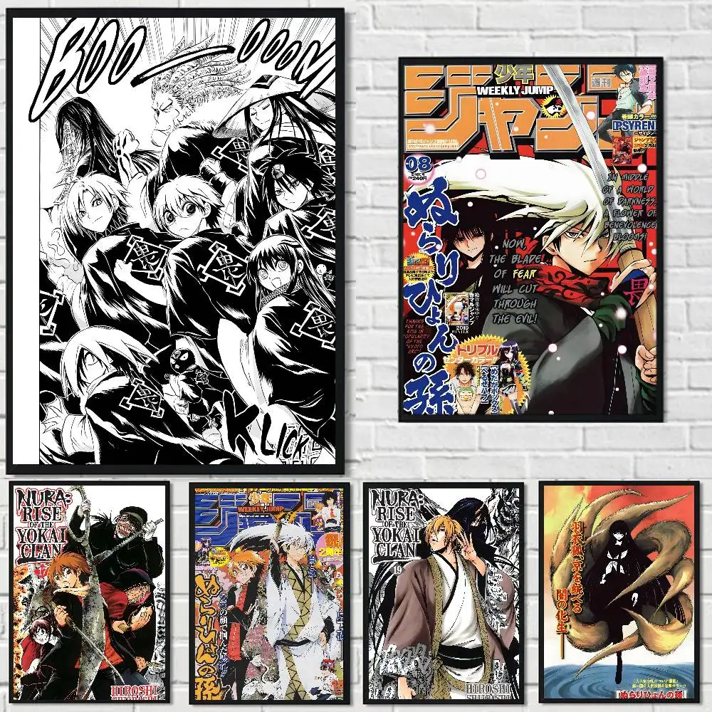 Anime Nurarihyon no Mago Fashion Poster Art Canvas Prints Painting Wall Art Pictures for Living Room Decoration