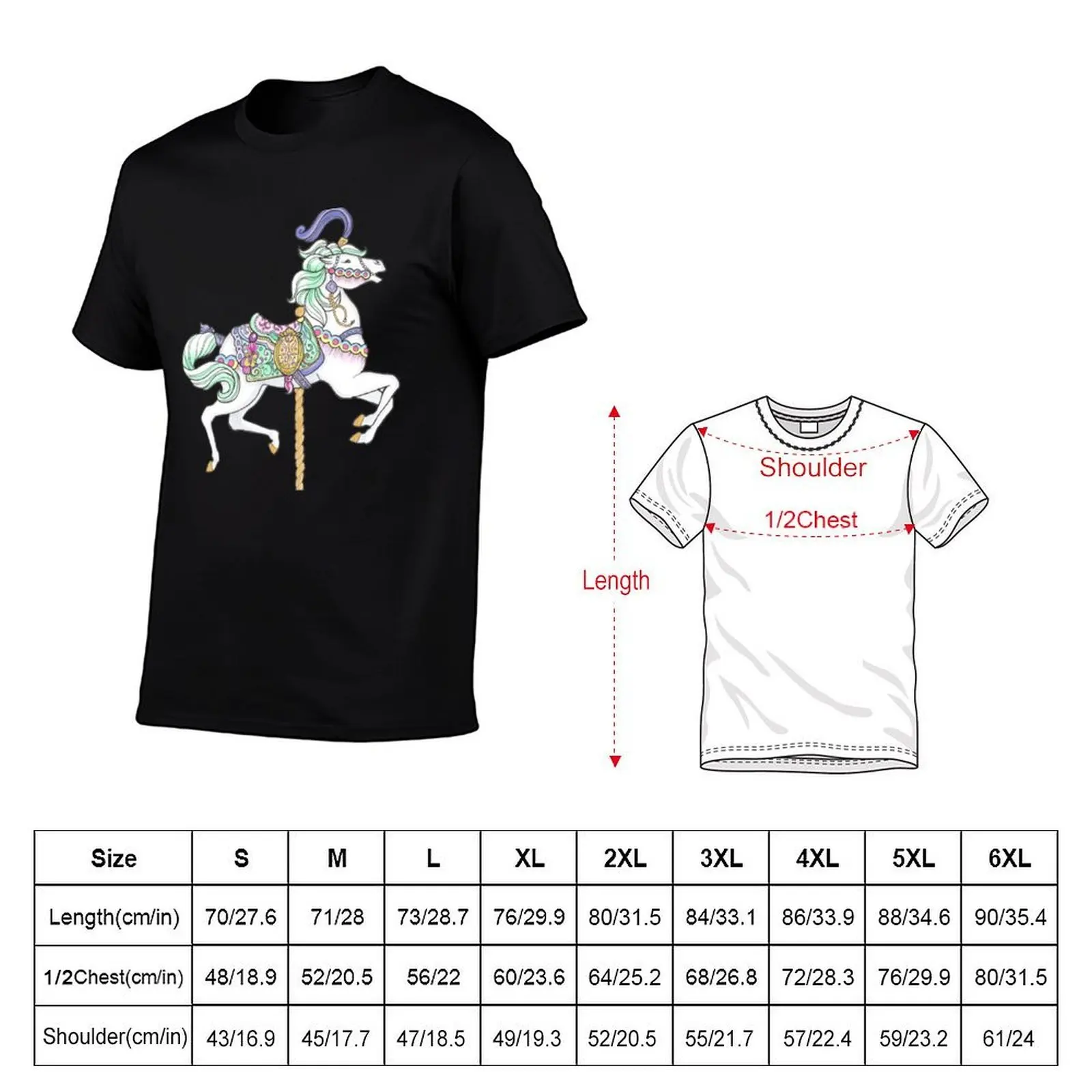 Carousel Horse T-Shirt baggy shirts tshirts personalised oversized t shirt men