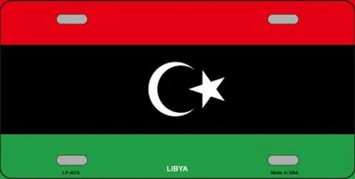 Libya / Libyan Flag Metal Novelty License Plate Auto Tag Aluminum