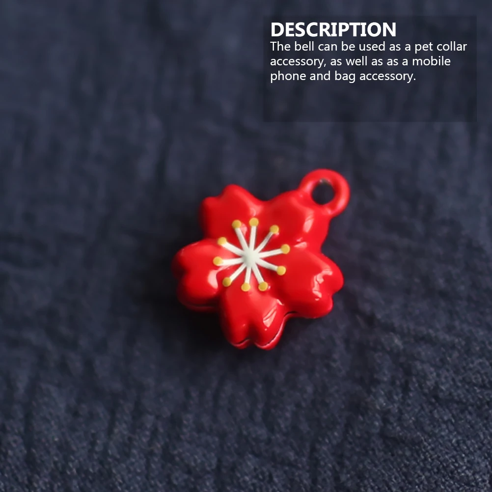 

5 PCS Pet Collar Accessories Bell Mini Bells Necklace for Girls Ornament Cherry Blossom Decorations Supplies