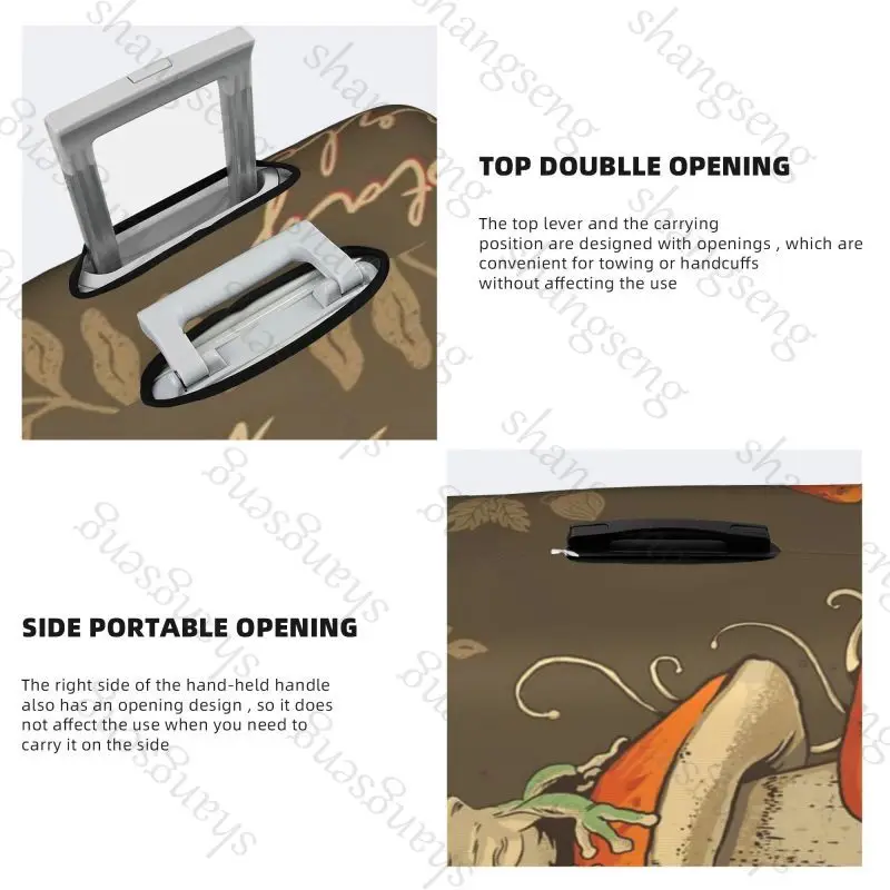 Aesthetic Frog Mushroom Travel suitcase protective case, suitcase cover, elastic protection, washable Luggage cover, 18-32 in