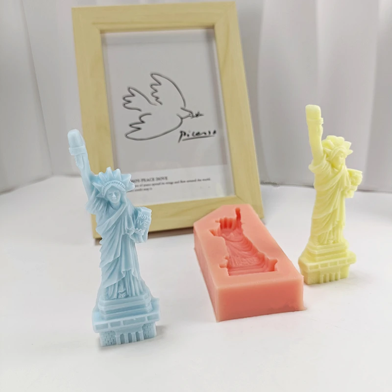  Statue of Liberty Candle Mold Silicone New York Soap Mold  Clay  Epoxy  Plaster Tools Handmade Gift For Family Members