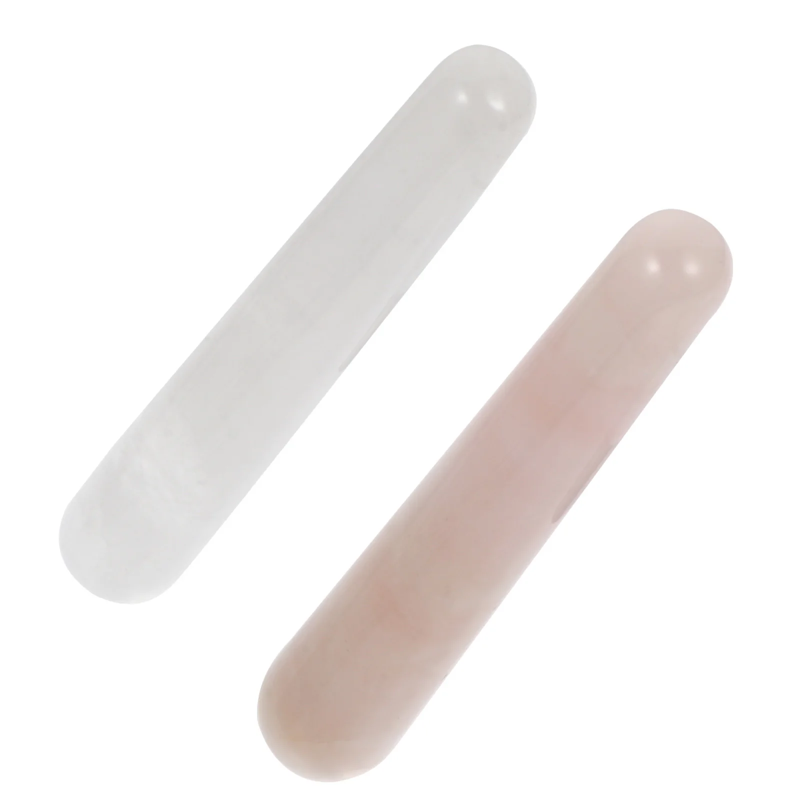 2 قطعة مدلك الوجه من حجر الكريستال، عصا التخسيس المضادة للشيخوخة، أسطوانة الوجه لشد البشرة والوجه