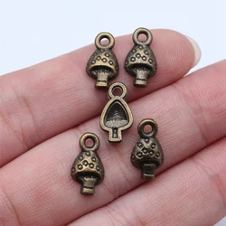 Finddings Necklace Mushroom Charms Accessories For Jewelry 40pcs Antique Bronze Color