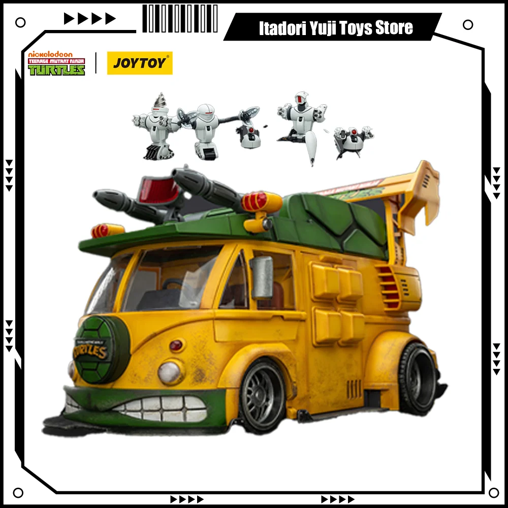 

JOYTOY Ninja Turtles 1/18 Action Figures TMNT Turtle Van TMNT Roadkill Rodney Anime Figurine Joint Movable Model Collection Toy