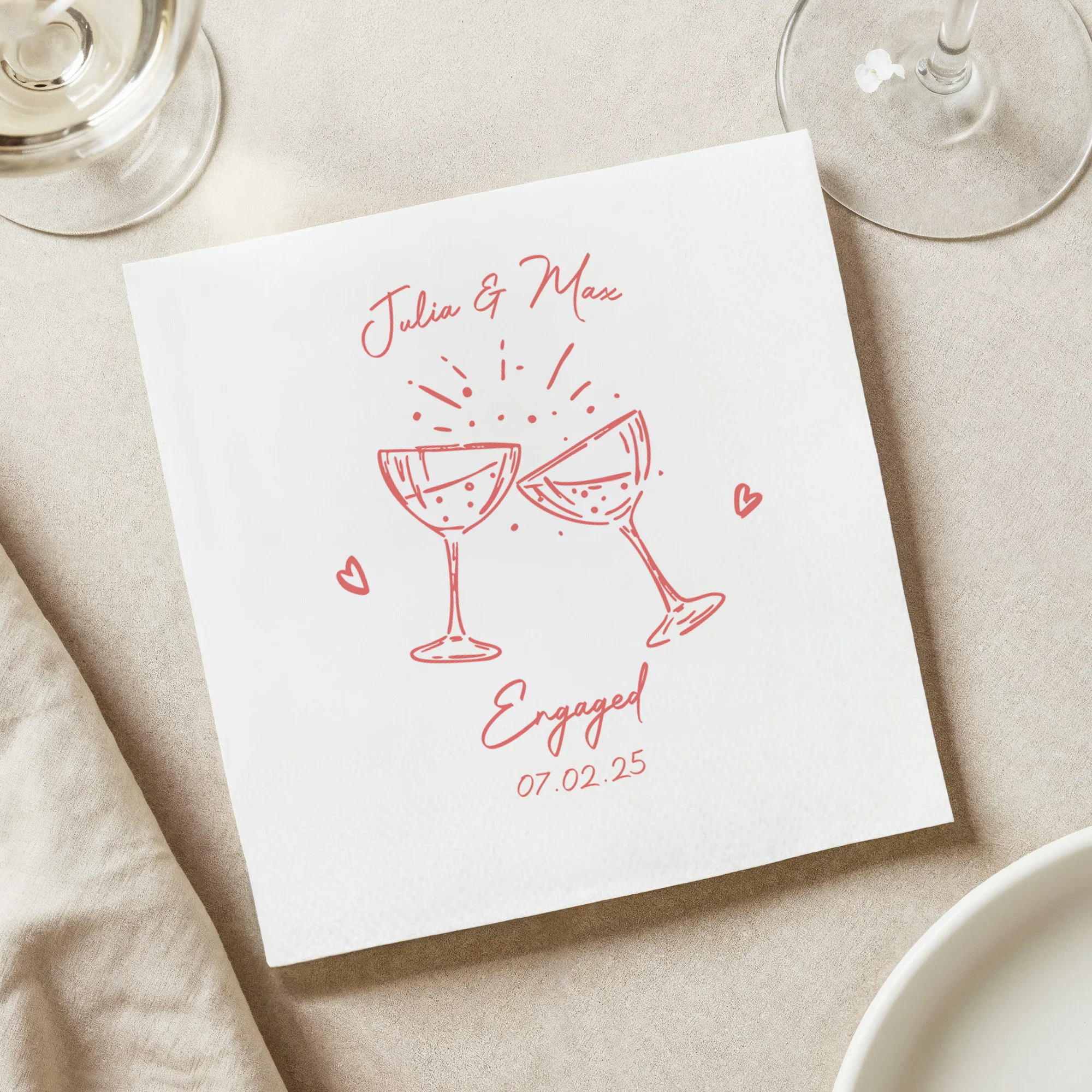 

Personalized Paper Napkins for Wedding Custom Cocktail Napkins of Text Elegent Disposable Napkins,for Baby Shower Hen Party