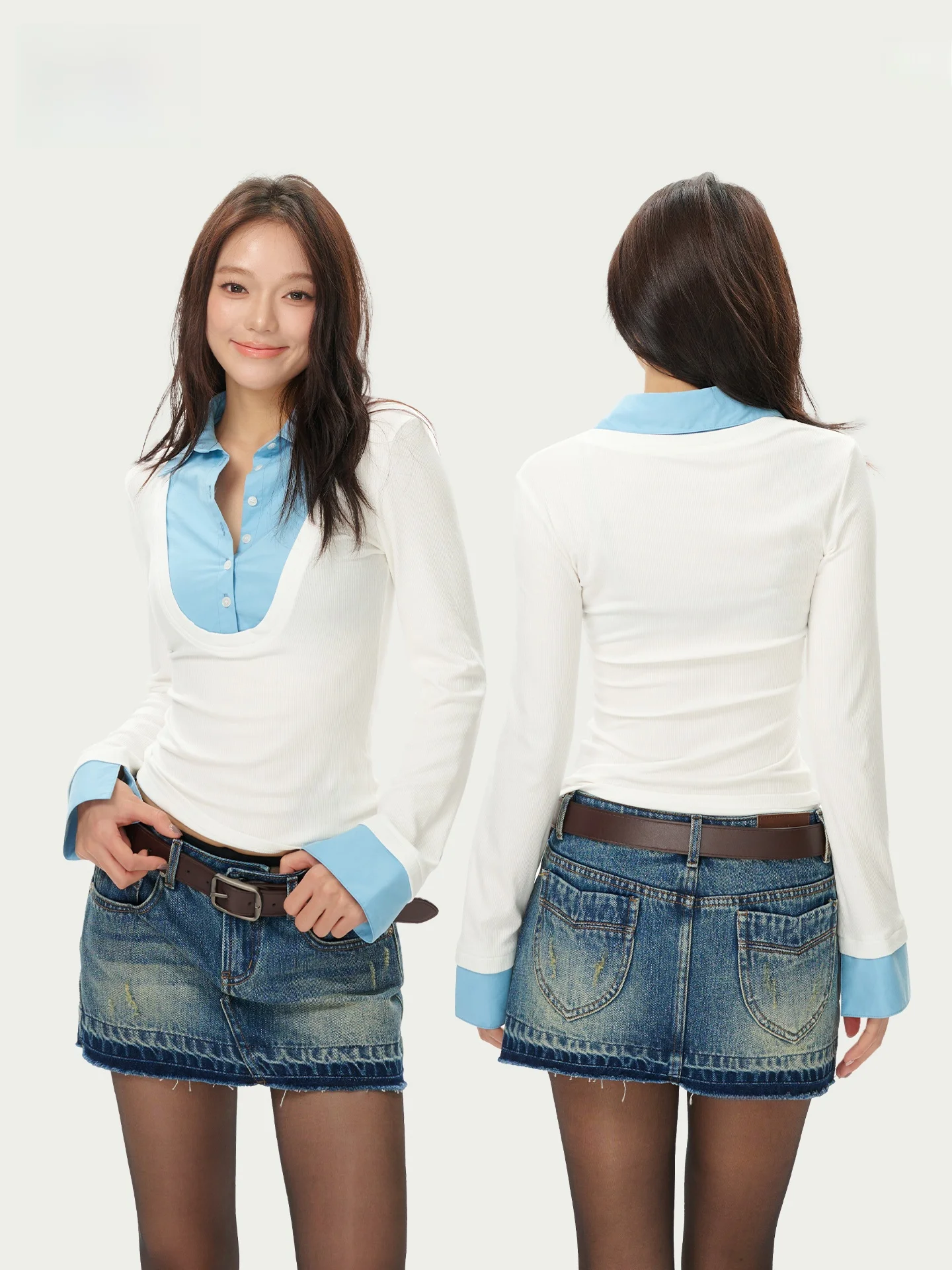 

Женская джинсовая юбка LeiYu Labs, облегающая, в стиле ретро, с эффектом потертости, укороченная, весна-осень 2025, новинка