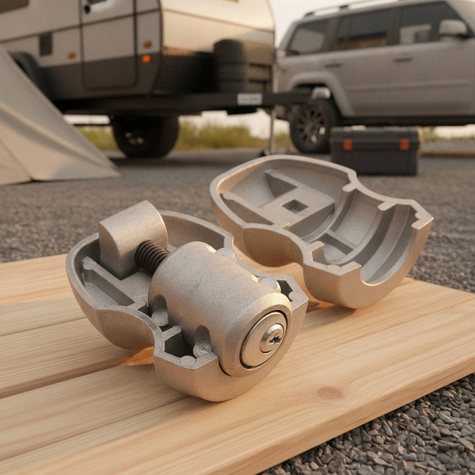 Trailer Coupler Lock with Keys Compact Trailer Coupler Lock Tamper-Resistant Heavy Duty for Outdoor Storage, Towing