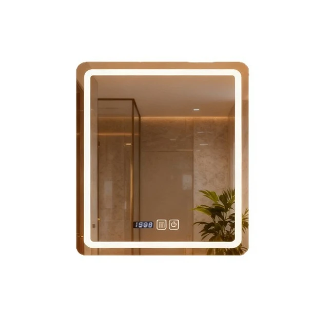 Square mirror wall-mounted hotel hotel anti-fog LED cosmetic mirror feng shui mirror
