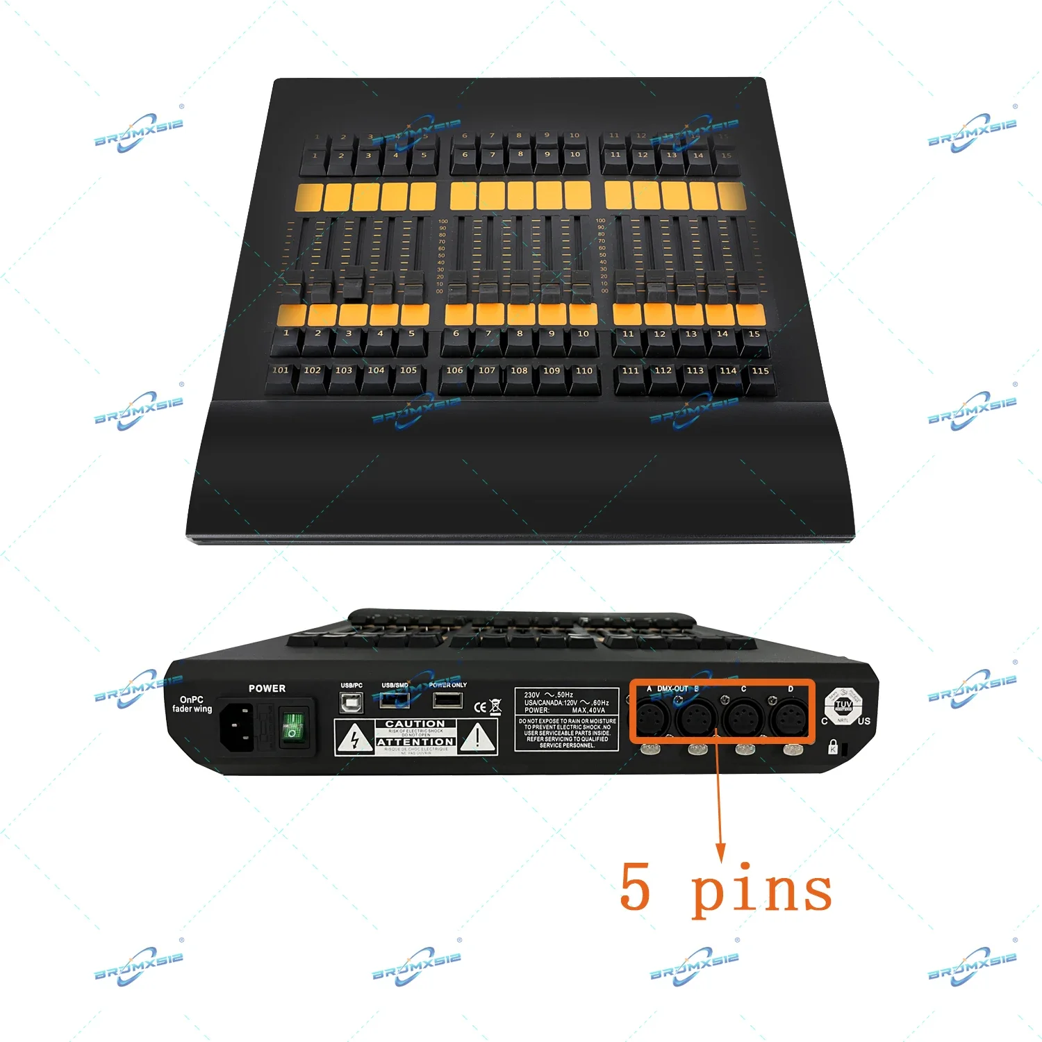 Controller per luci da palco Grand MA Fader Wing Dmx512 Console di illuminazione per DJ per luce a testa mobile