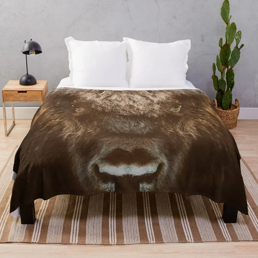 

Bison Throw Blanket bed plaid Furrys Blankets