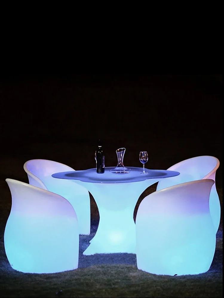 KTV luminous tables and chairs night clear karaoke bar dining outdoor waterproof tables and chairs