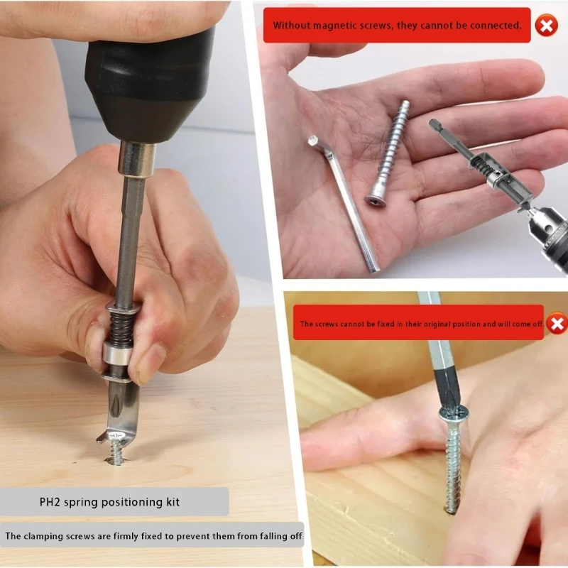 2pcs Essential Anti Drop Screwdriver Set PH2 Size For Preventing Screw Loss During DIY Work