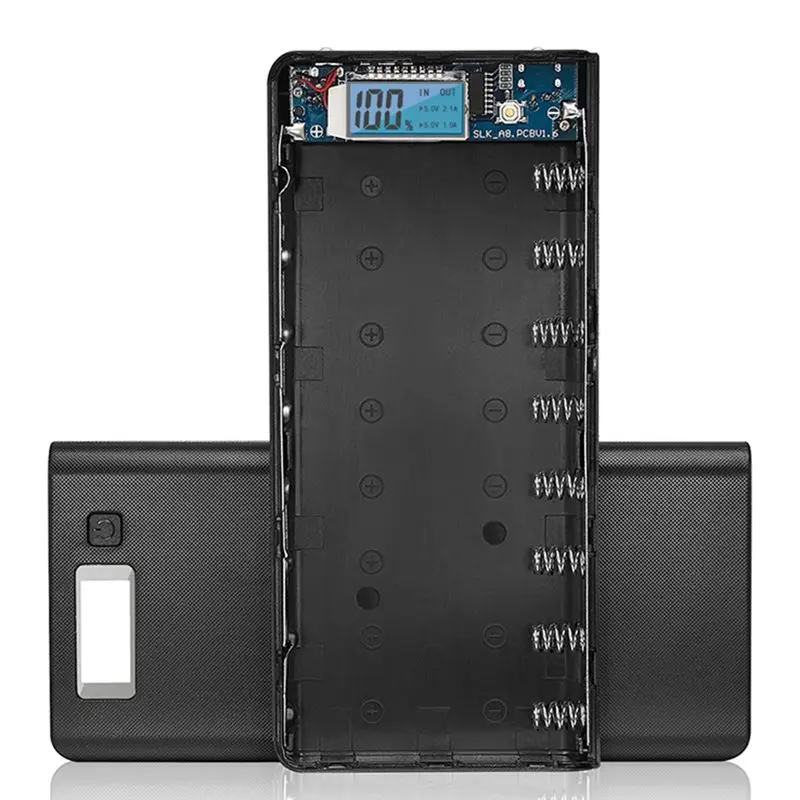 【ALLOWANCE】Dual USB Power Bank 8X18650 Battery Case With LCD Display, Micro Type-C 5V 2.4A Output