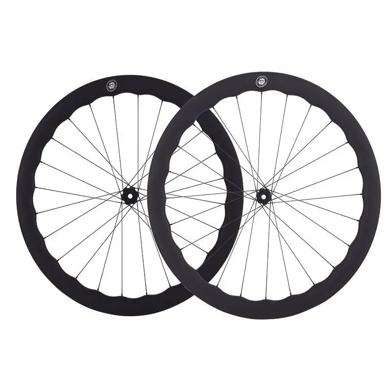 Carbon Gravel Road Wheelset Ultrasonic Wave Profile Rim Disc Brake Cycling Replacement Parts
