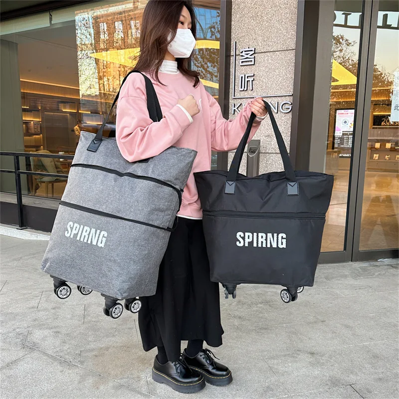 Folding Travel Bag Consignment Bag Men And Women Large-capacity Portable Universal Wheel Oversized Extended Luggage Shopping Bag