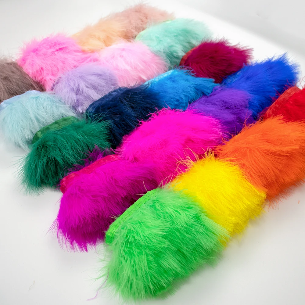 1/2Meters Natural Ostrich Feathers Trim Ribbon 10-15CM Colorful Plumes Fringes for Carnival Clothing Decoration Crafts Wholesale