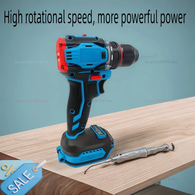 สว่านไขควงไร้สายแบบไร้แปรงถ่าน 10 มม. 2 สปีด แรงกระแทกสูง สำหรับแบตเตอรี่ 18V เหมาะสำหรับงาน DIY ในบ้านและงานก่อสร้างหนัก