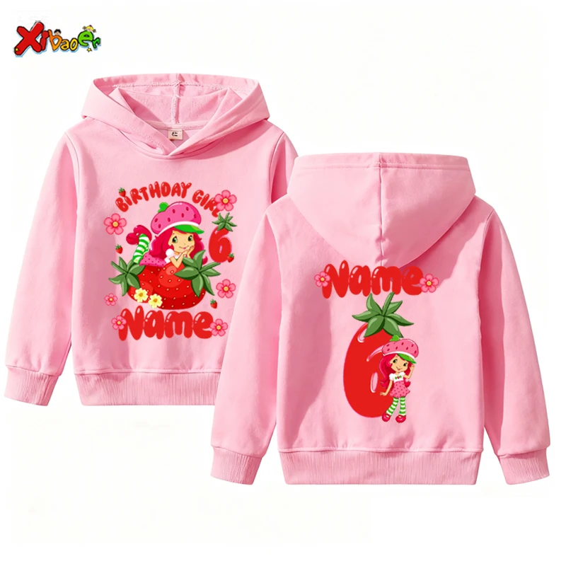 Sudadera con Capucha de Rosita Fresita para Niñas, Conjunto de Fiesta de Cumpleaños, Sudadera de Fresa para Niña, Conjunto de Tutú con Capucha para Cumpleaños Infantil