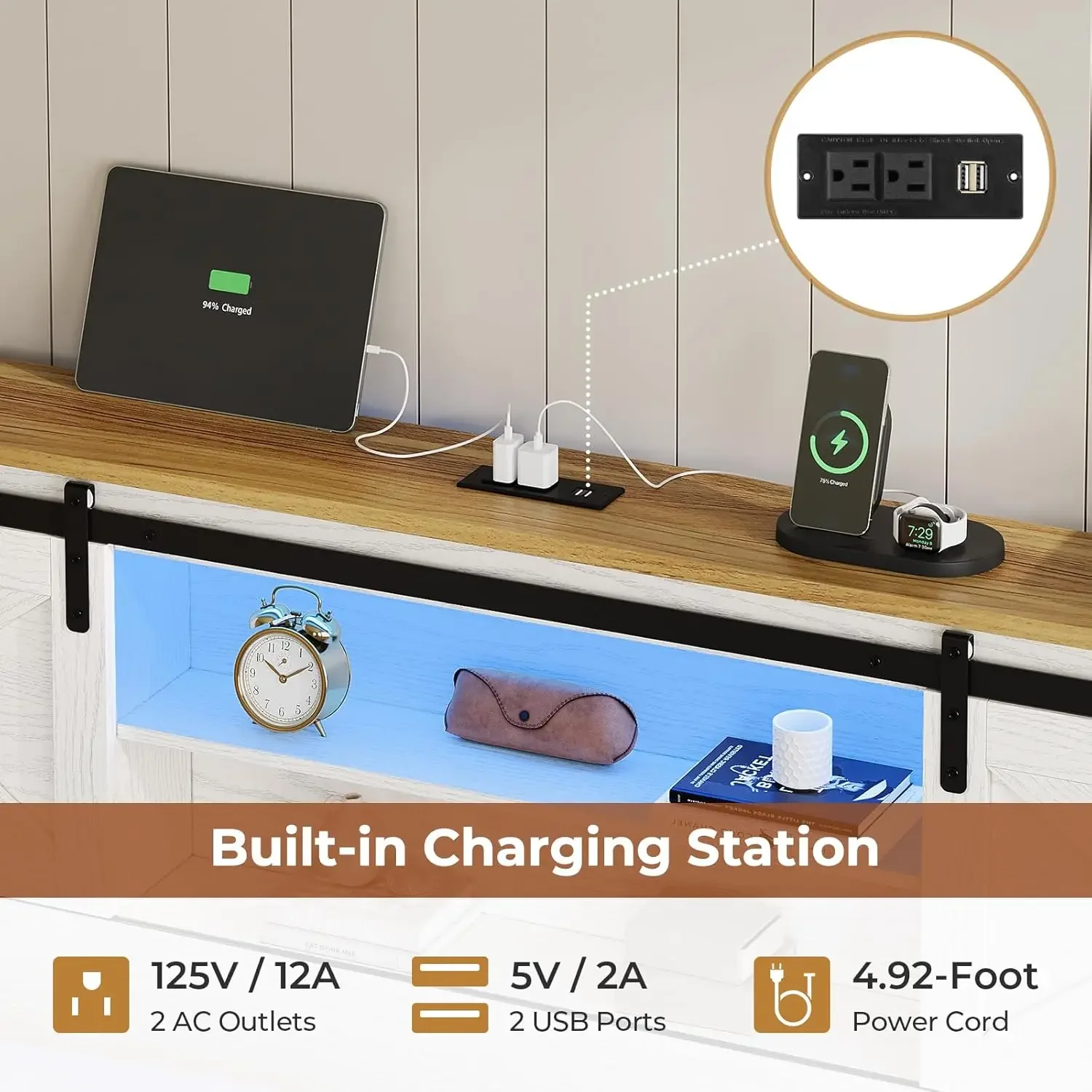 [شحن مجاني، صفقة ساخنة! ]إطار سرير المزرعة مقاس كاليفورنيا كينج مع 4 أدراج تخزين، سرير كال كينج بمنصة خشبية مع Ch