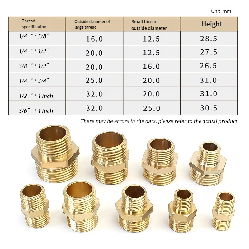 Brass Tube Fitting Quick Fit Adapter Male/Female Thread1/8