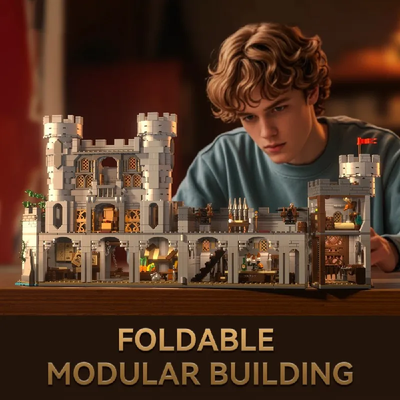 Castelo espírito sagrado espada edifícios conjunto arquitetura medieval modular bloco de construção modelo montagem brinquedo diy adultos presente 2654 pçs