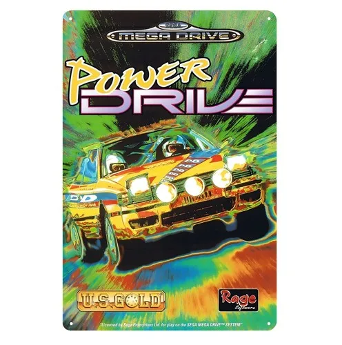 Power Drive Retro Mega Video Game Metallposter -