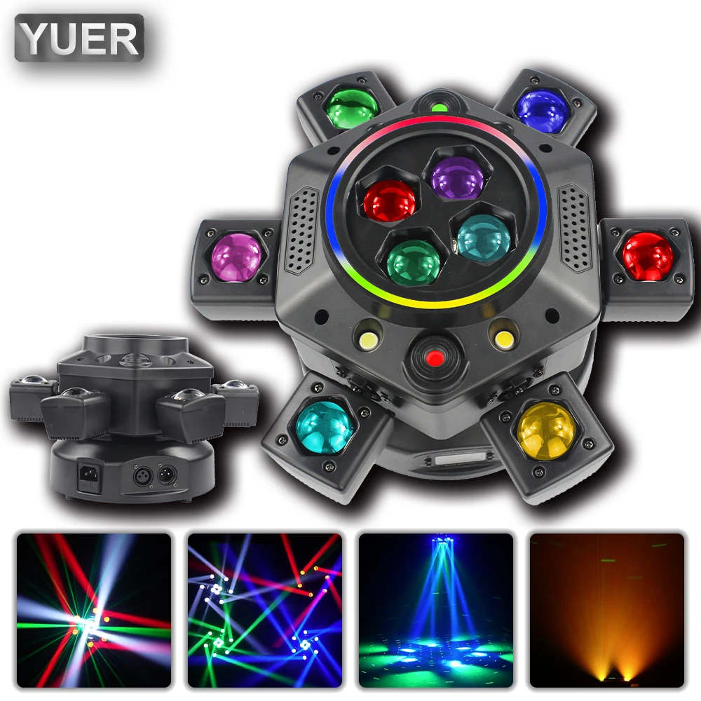 

LED 10X10W RGBW Beam Moving Head Light Laser Stage Light White+Golden Strobe With Ring Stage Effect DMX512 For DJ Disco Club Bar