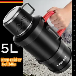 Stainless Steel Insulated Thermos Bottle 4L /5L Outdoor Travel Coffee Mugs Thermal Vaccum Water Bottle Thermal Mug with Handle